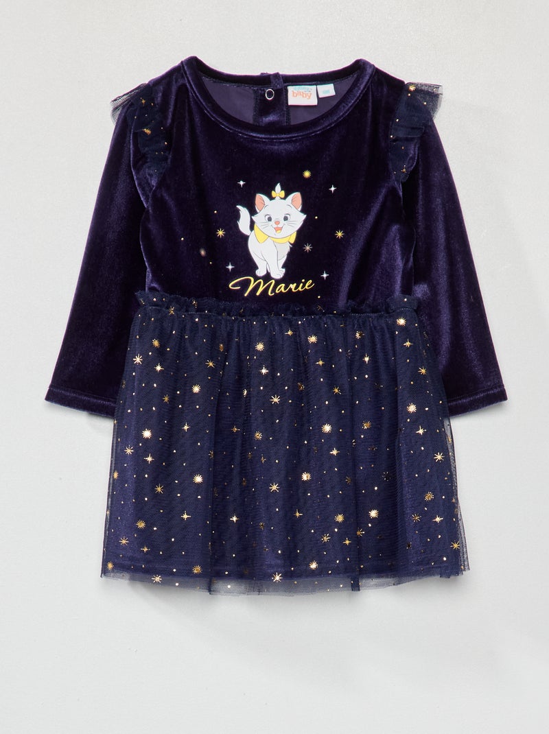 Vestido em veludo 'Maria' AZUL - Kiabi