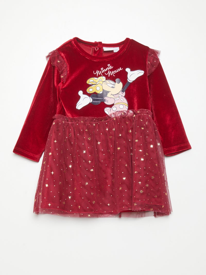 Vestido em veludo 'Maria' VERMELHO - Kiabi