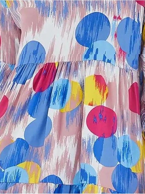 Vestido em viscose com estampado azul royal vermelho e manga curta bdart - Kiabi Vestido em viscose com estampado azul royal vermelho e manga curta bdart - Kiabi
