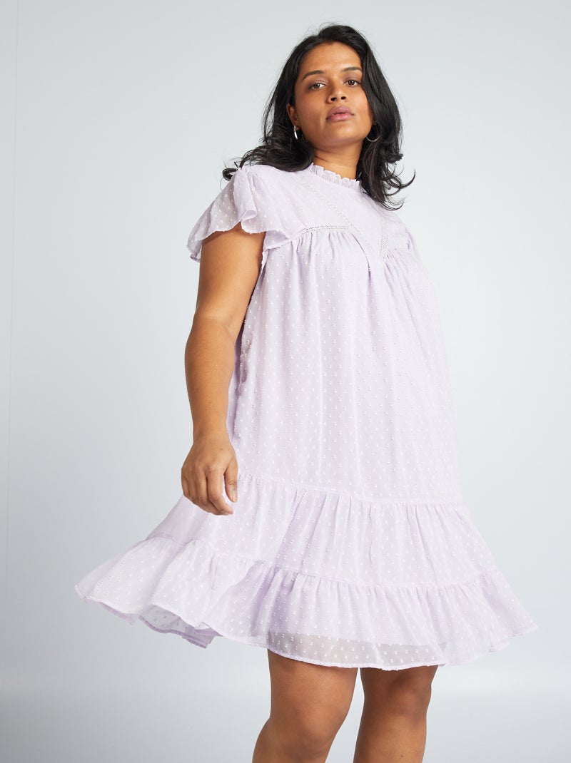 Vestido em voile 'a ponto cheio' ROSA - Kiabi