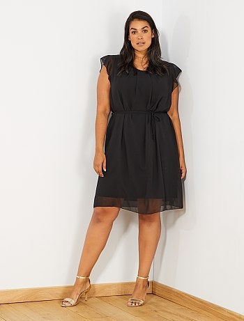 Vestido em voile com renda atrás - Kiabi