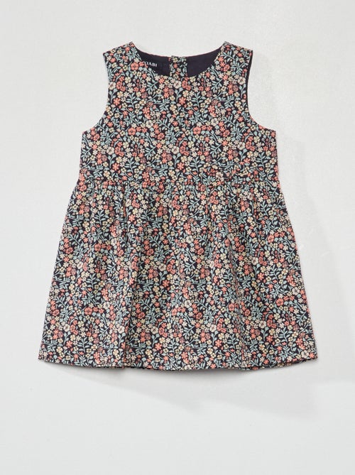 Vestido em voile de algodão com estampado - Kiabi