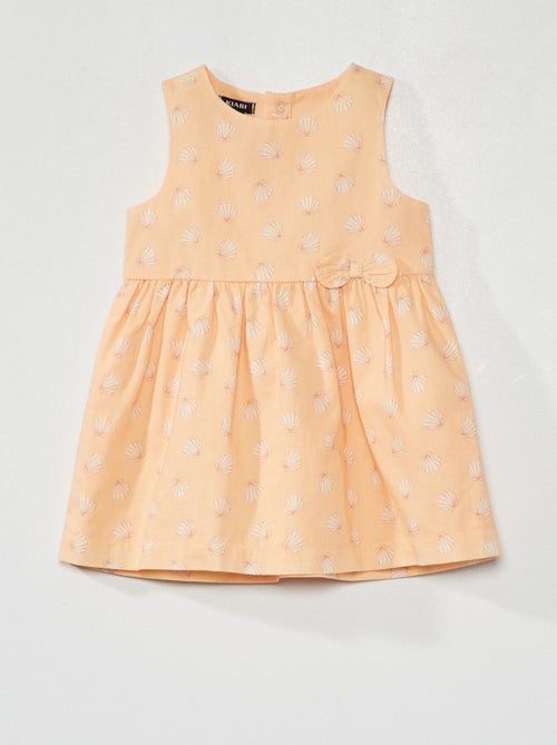 Vestido em voile de algodão com estampado - Kiabi