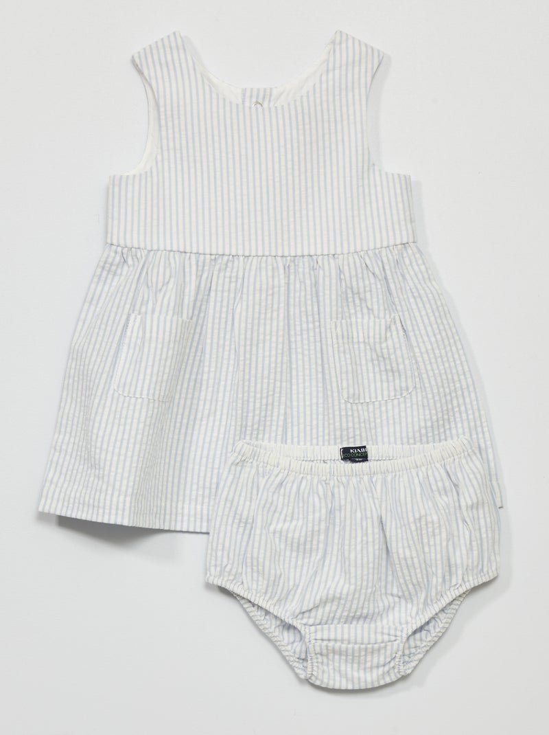 Vestido em voile de algodão com tapa fralda BRANCO - Kiabi