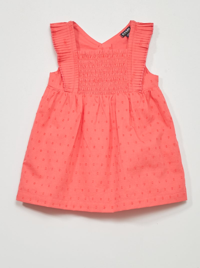 Vestido em voile de algodão + cuecas  - 2 peças ROSA - Kiabi