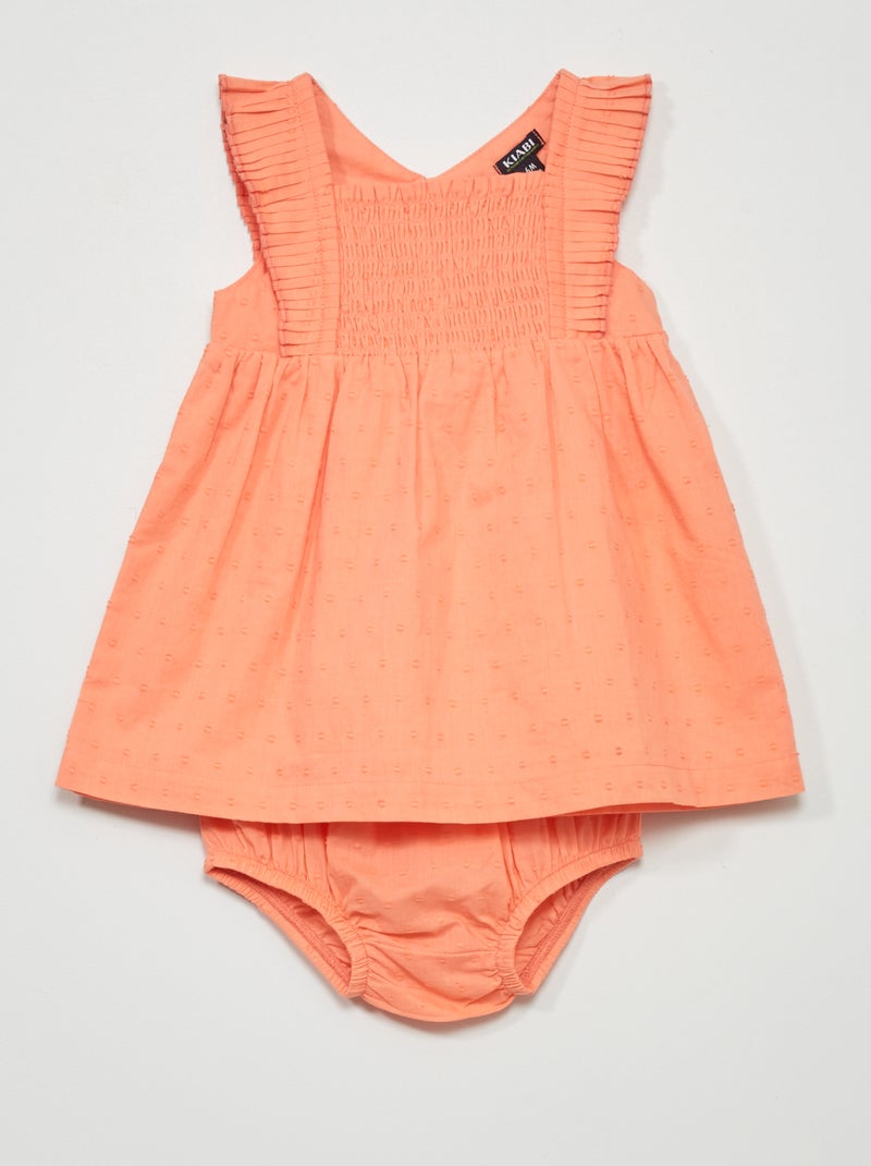 Vestido em voile de algodão + cuecas  - 2 peças ROSA - Kiabi