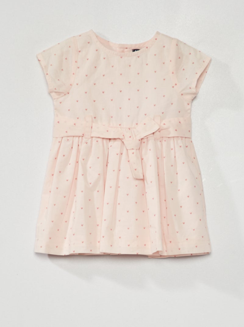 Vestido em voile de algodão ROSA - Kiabi