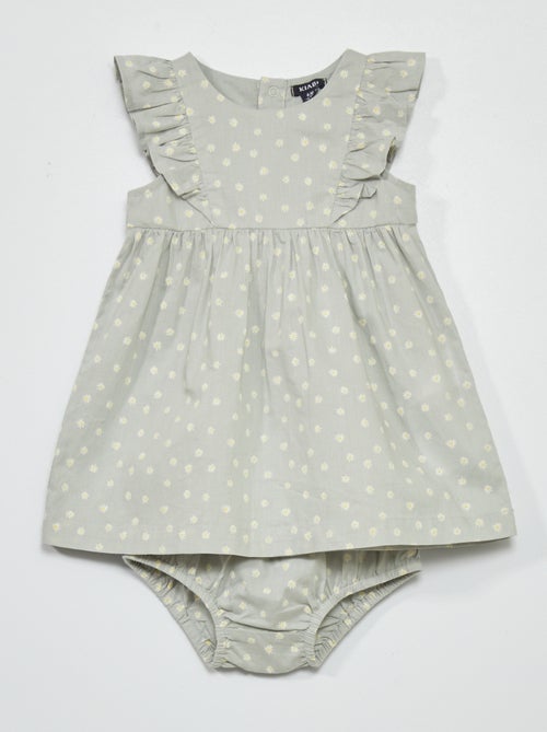 Vestido em voile de algodão - Kiabi