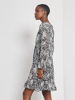 Vestido em voile estampado - Kiabi