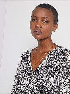 Vestido em voile estampado - Kiabi