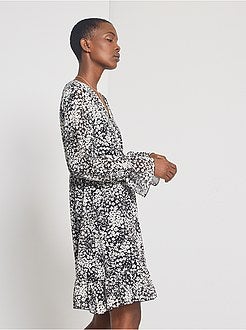 Vestido em voile estampado - Kiabi