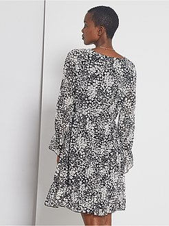 Vestido em voile estampado - Kiabi