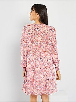 Vestido em voile estampado - Kiabi