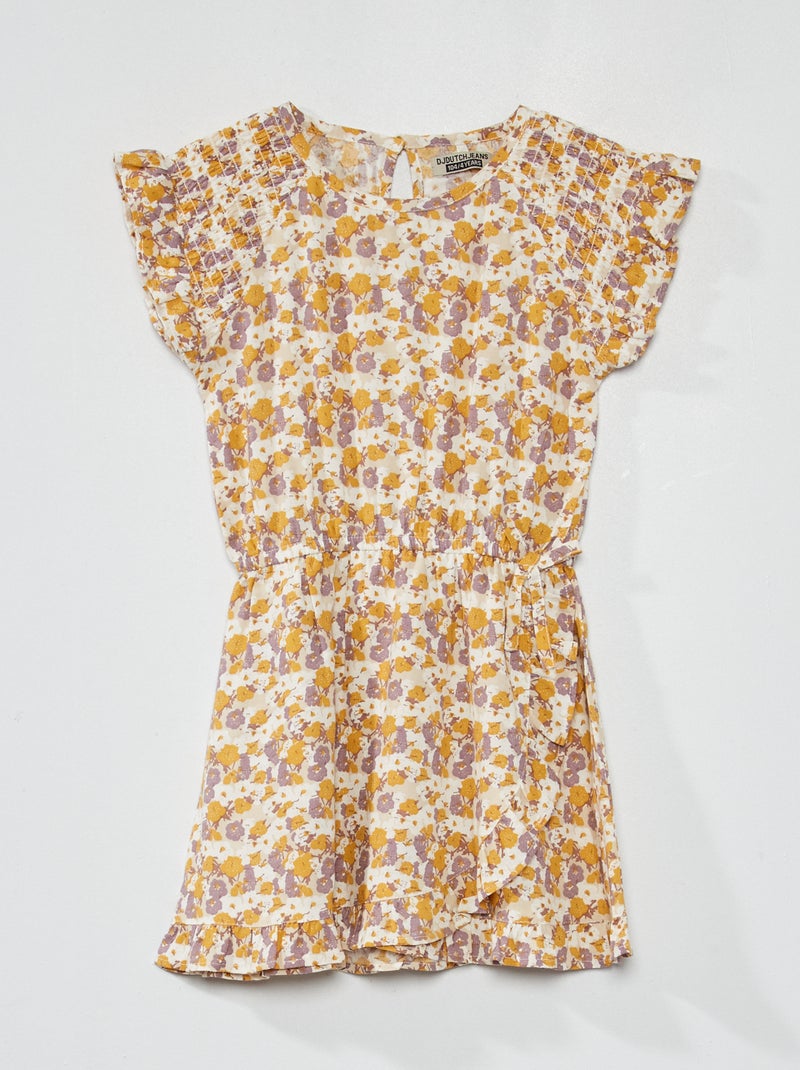 Vestido estampado BRANCO - Kiabi