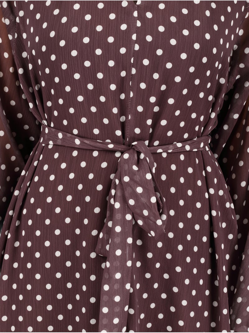 Vestido estampado Castanho - Kiabi