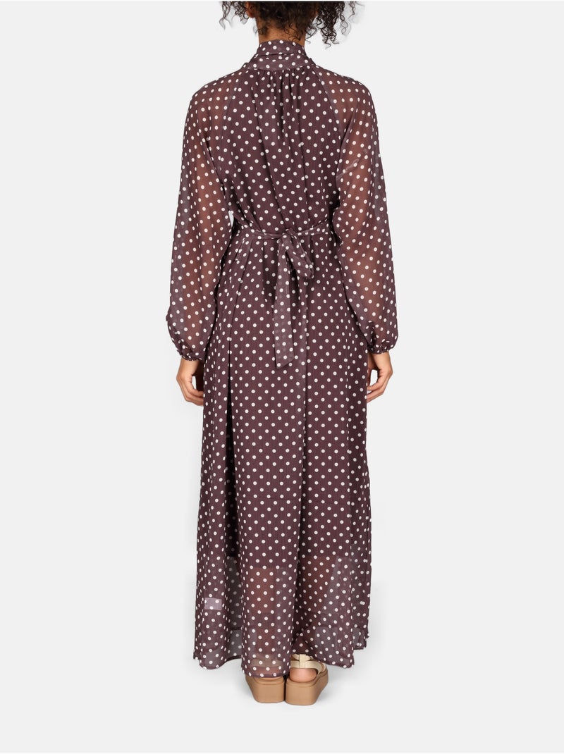 Vestido estampado Castanho - Kiabi