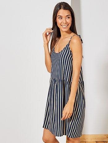 Vestido estampado com 2 golas - Kiabi