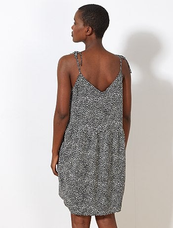 Vestido estampado com 2 golas - Kiabi