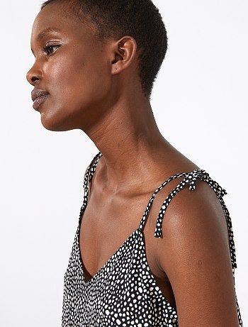 Vestido estampado com 2 golas - Kiabi