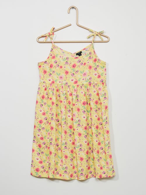 Vestido estampado com alças finas - Kiabi