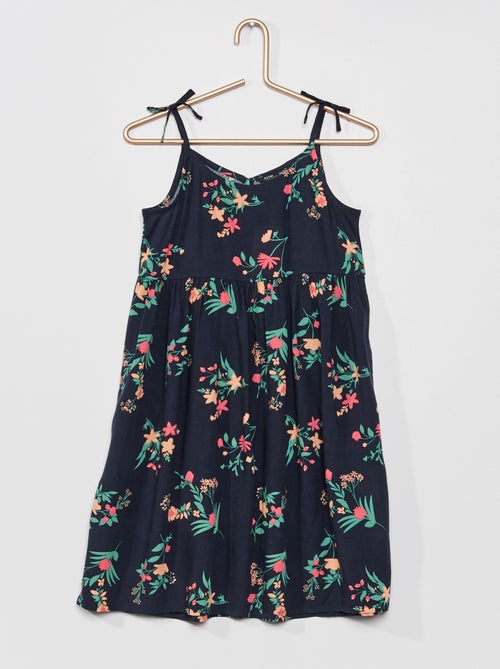 Vestido estampado com alças finas - Kiabi