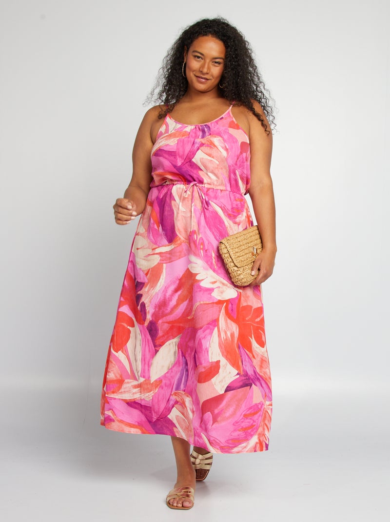 Vestido estampado com alças finas 'Only Carmakoma' ROSA - Kiabi