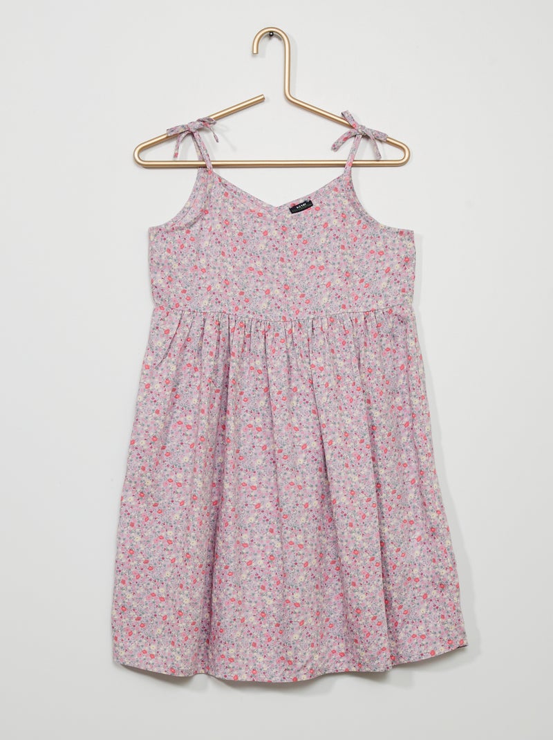 Vestido estampado com alças finas VIOLETA - Kiabi