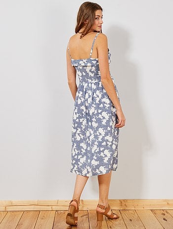 Vestido estampado com botões - Kiabi