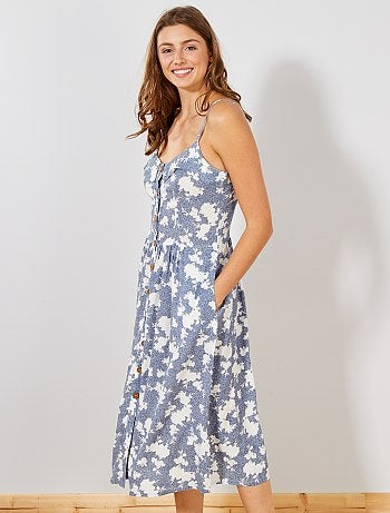 Vestido estampado com botões - Kiabi