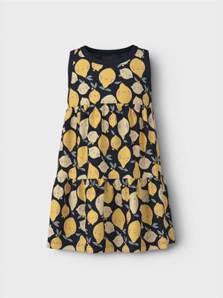 Vestido estampado com camadas