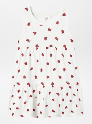 Vestido estampado com camadas