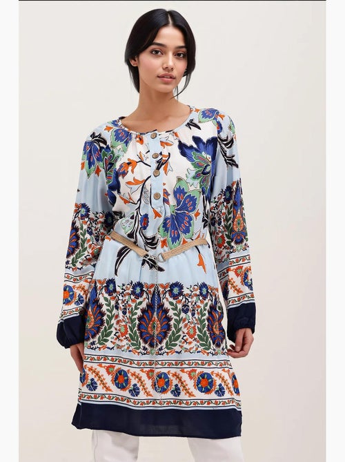 Vestido estampado com cinto bdart - Kiabi Vestido estampado com cinto bdart - Kiabi