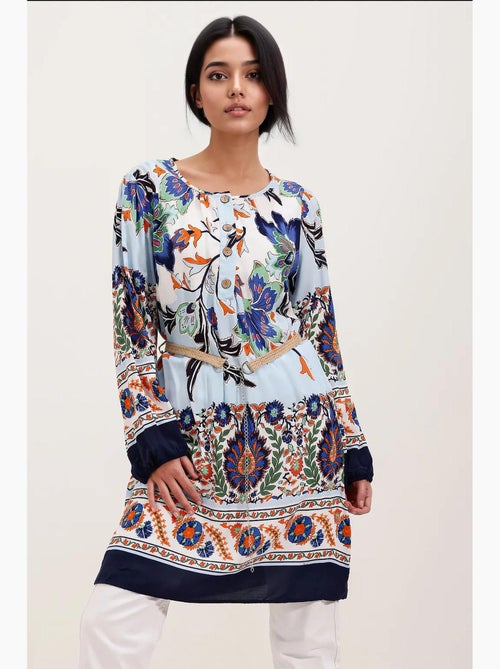Vestido estampado com cinto bdart - Kiabi Vestido estampado com cinto bdart - Kiabi
