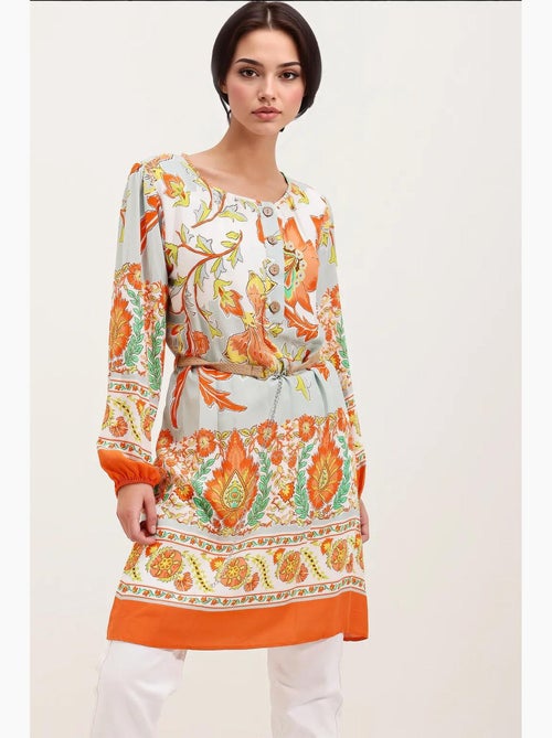 Vestido estampado com cinto bdart - Kiabi Vestido estampado com cinto bdart - Kiabi