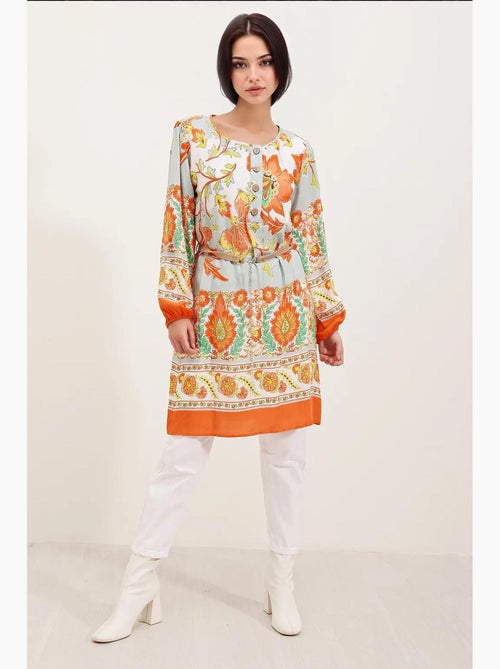 Vestido estampado com cinto bdart - Kiabi Vestido estampado com cinto bdart - Kiabi