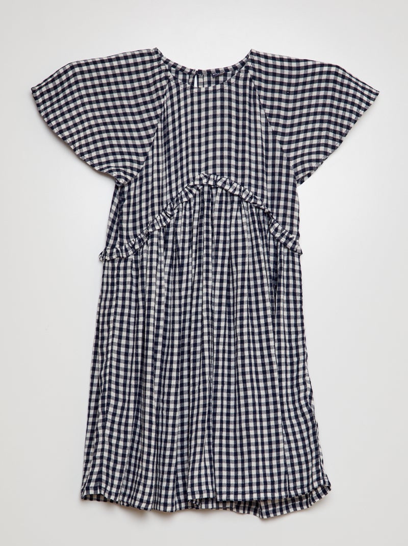 Vestido estampado com folho AZUL - Kiabi