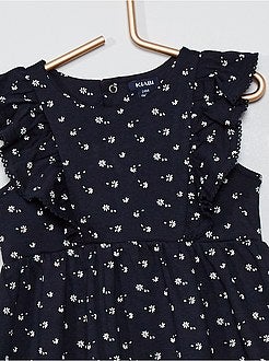 Vestido estampado com folhos - Kiabi