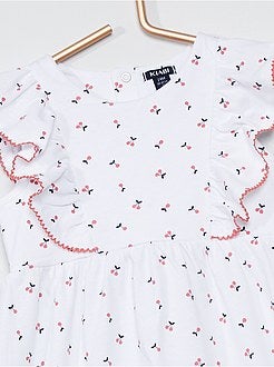 Vestido estampado com folhos - Kiabi