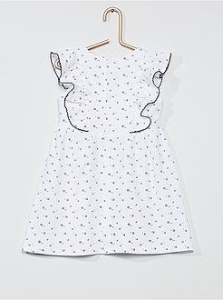 Vestido estampado com folhos - Kiabi