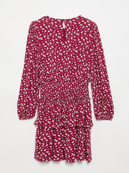 Vestido estampado com folhos - Kiabi Vestido estampado com folhos - Kiabi