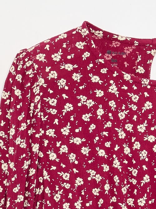 Vestido estampado com folhos - Kiabi Vestido estampado com folhos - Kiabi