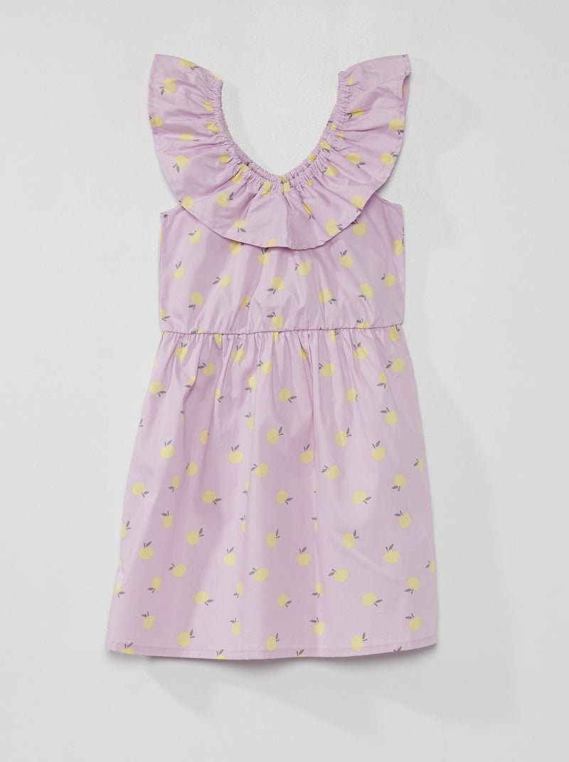 Vestido estampado com gola bardot VIOLETA - Kiabi