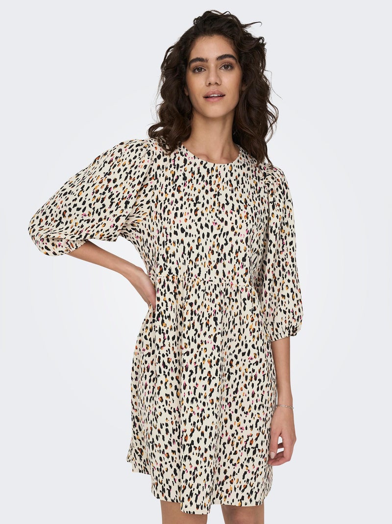 Vestido estampado curto 'JDY' BRANCO - Kiabi