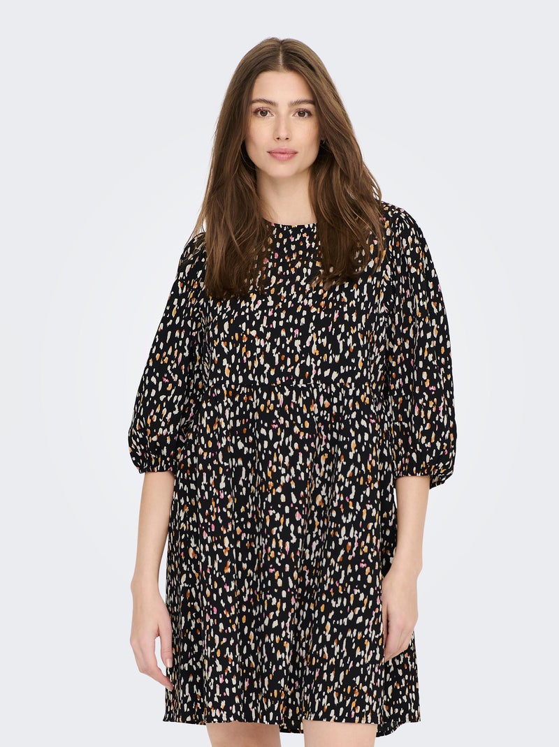 Vestido estampado curto 'JDY' PRETO - Kiabi