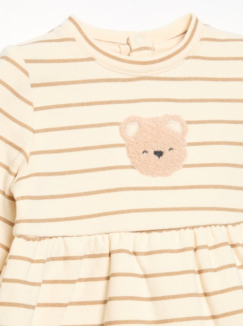 Vestido estampado de manga comprida - Kiabi