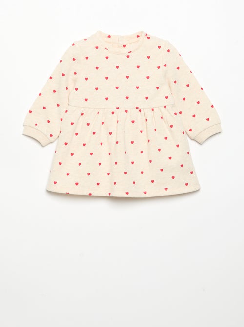 Vestido estampado de manga comprida - Kiabi