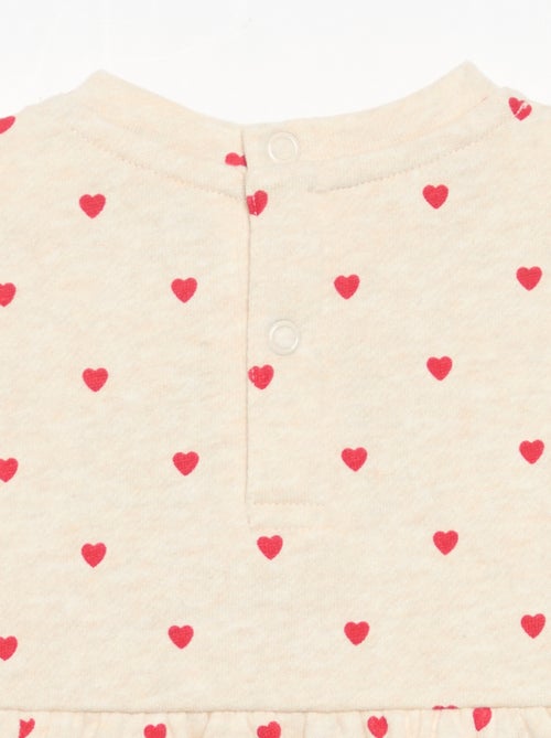 Vestido estampado de manga comprida - Kiabi