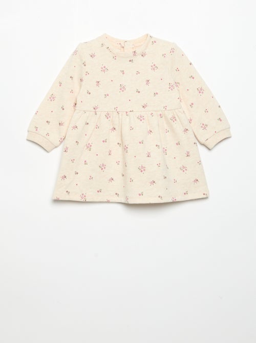 Vestido estampado de manga comprida - Kiabi