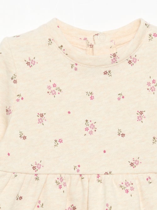 Vestido estampado de manga comprida - Kiabi