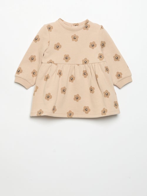 Vestido estampado de manga comprida - Kiabi